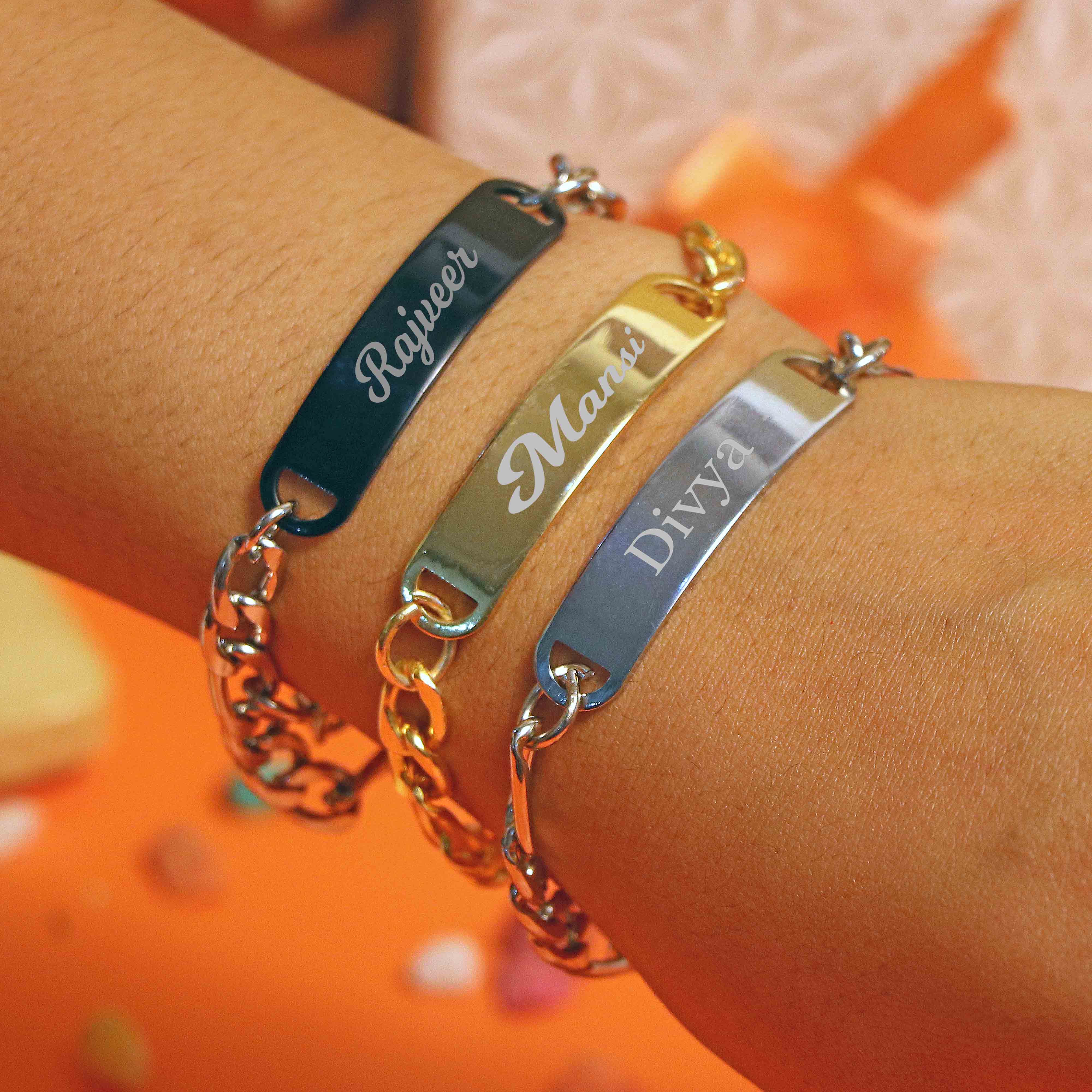 Personalized Name Bracelet For Women -  Golden