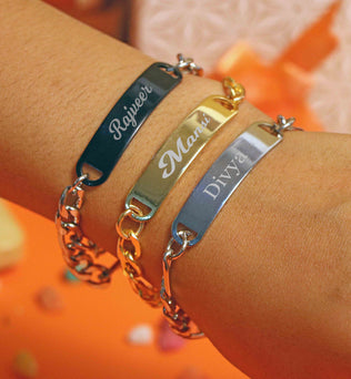 Personalized Name Bracelet For Women -  Golden