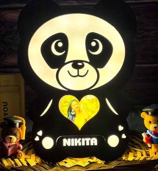 Glowing Panda Lamp with Photo & Name - Valentine Day