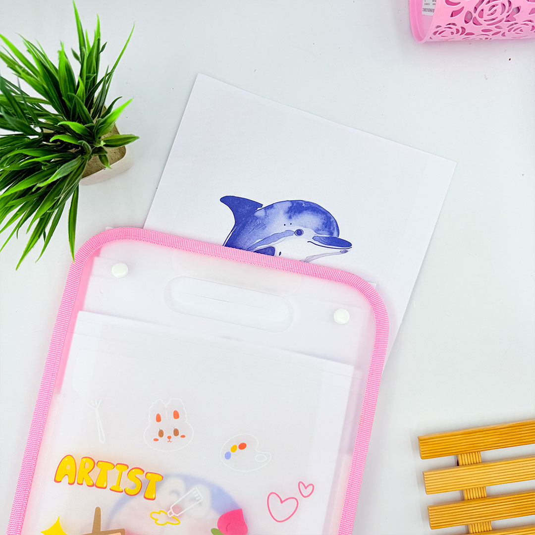 Personalized A4 Artist Bunny File Folder – 13-Pocket Expandable Organizer for Kids | Love Craft Gifts