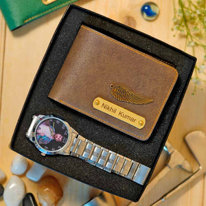 Customized Men's Wallet & Watch Combo