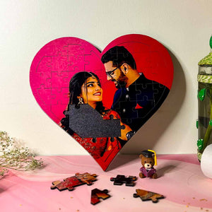 Customized Heart Shape Puzzle for Valentine With Oil Painting