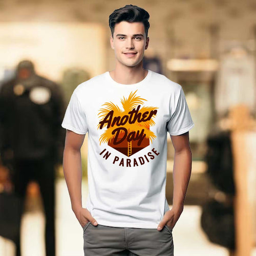 Men's White Another Day In Paradise T-Shirt | Love Craft Gifts