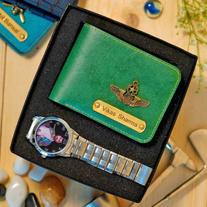 Customized Men's Wallet & Watch Combo