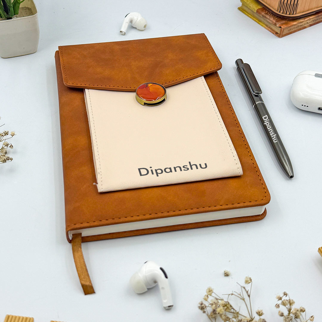 Premium Personalized Diary & Pen Gift Set – Custom Name & Logo