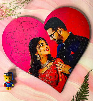 Customized Heart Shape Puzzle for Valentine With Oil Painting