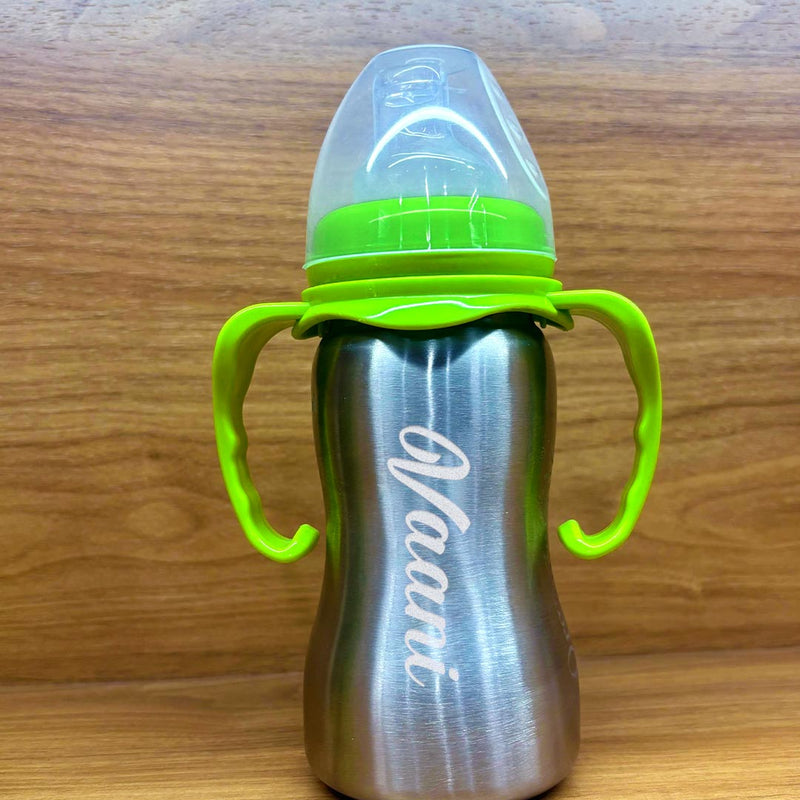 Stainless Steel Baby Sipper Bottle for Infant With Name (290 ml)