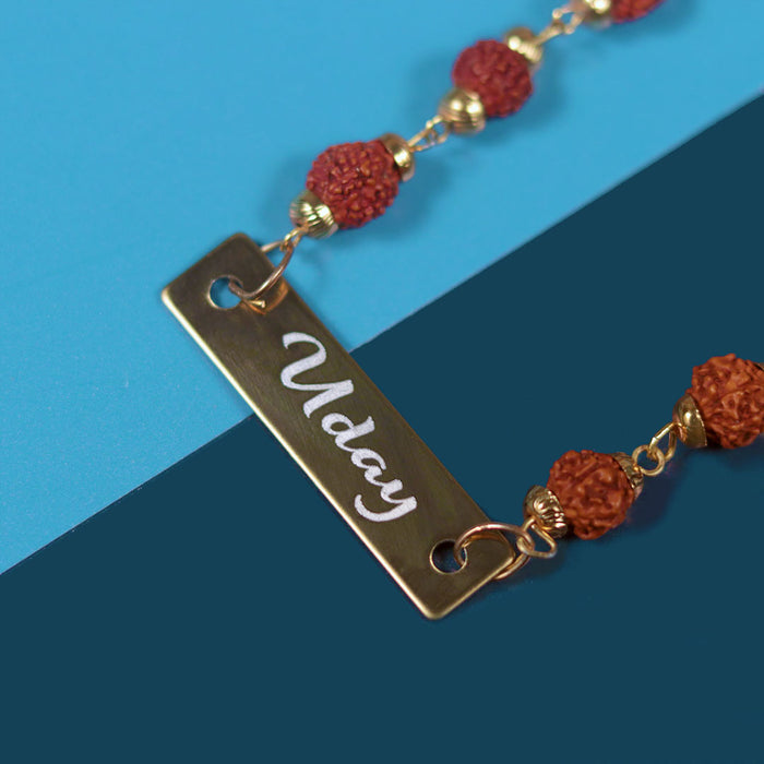 Rudraksha Name Bracelet Best Rakhi for Brother