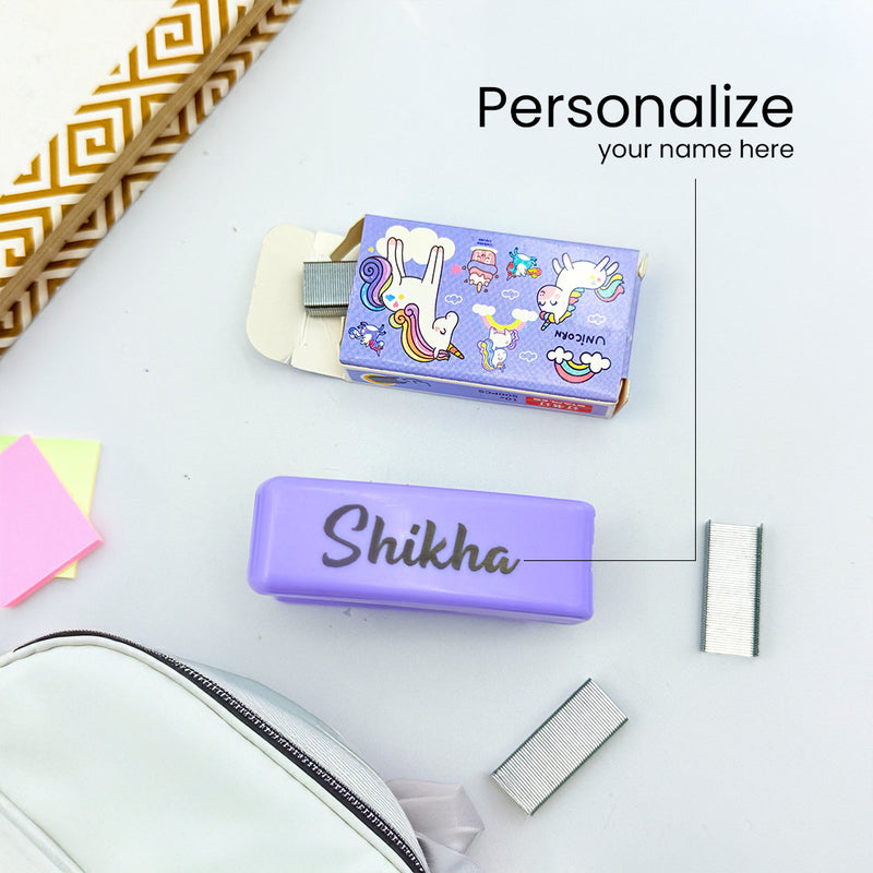 Personalized Kids Unicorn Mini Stapler with Staple Pins Set