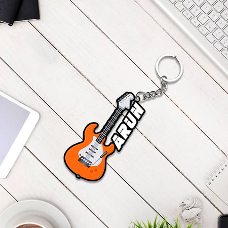 Musical Instrument Keychain Or Keyrings With Name | Love Craft Gifts