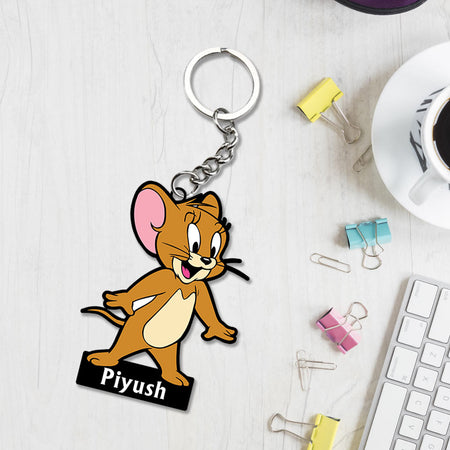 Tom & Jerry Keychain With Name | Love Craft Gifts