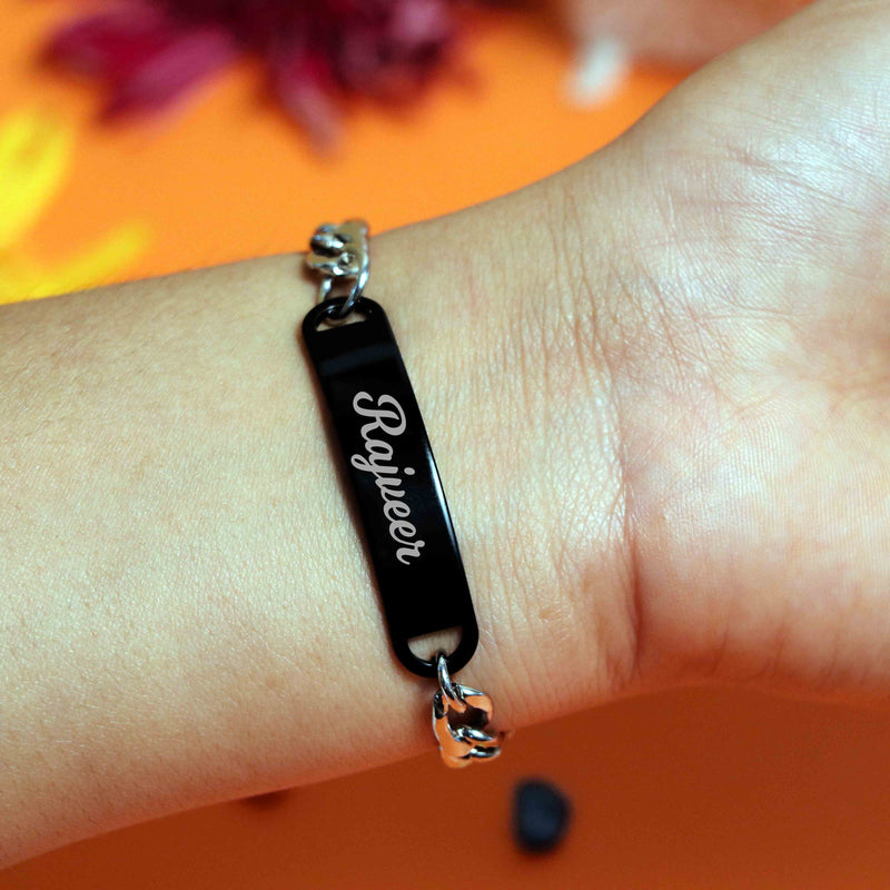 Personalized Name Bracelet For Women - Black