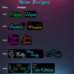 Customized Neon Name Light Frames