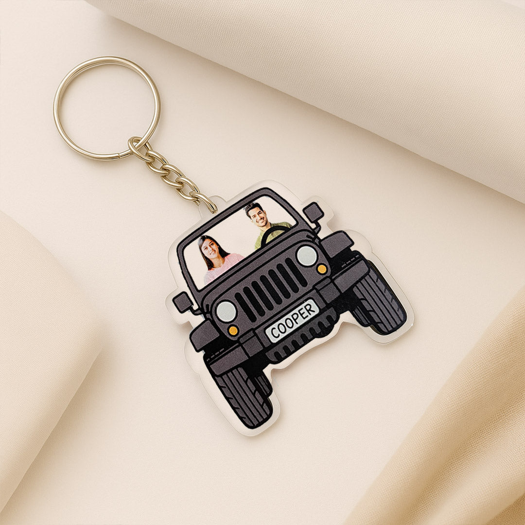 Personalized Jeep Couple Keychain