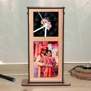 Customized Wooden Photo Table Top Clock