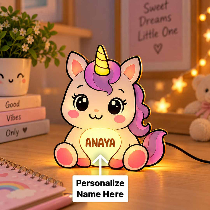 2. Personalized Unicorn Night Light for Girls | Custom Name LED Bedside Lamp for Kids Birthday Gift | Love Craft Gifts™
