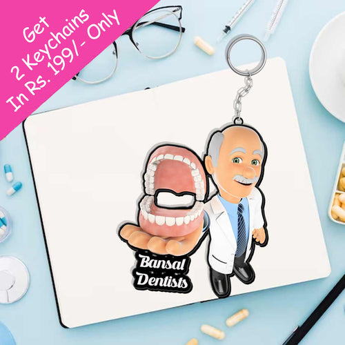 Dentist And Dental Keychain With Name