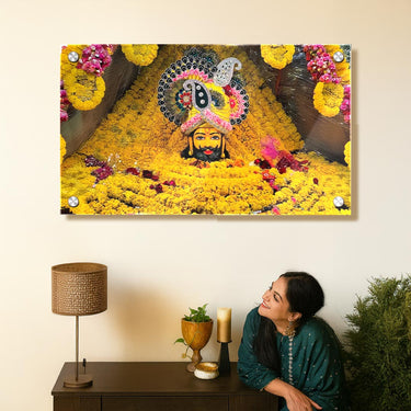 Love Craft Gifts – Khatu Shyam Ji Premium Acrylic Wall Frame | UV Printed | 24×36 inch | Stud Mounting