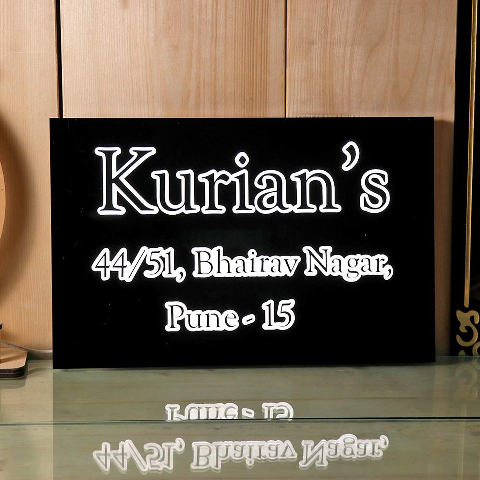 Black LED Name Plates For Home