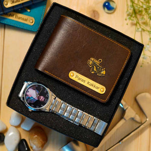 Customized Men's Wallet & Watch Combo