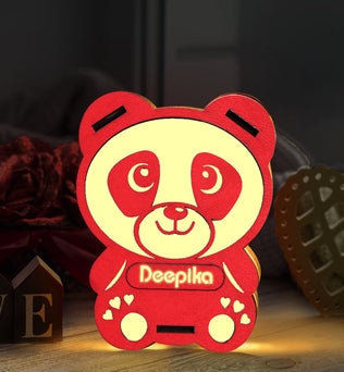 Personalized Panda Gift Lamp - Glowing Panda Gift For Valentine | Love Craft Gifts