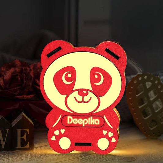 Personalized Panda Gift Lamp - Glowing Panda Gift For Valentine | Love Craft Gifts