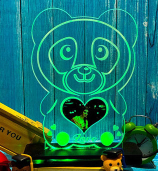 Acrylic Glowing Panda Lamp with Photo- Valentine Day