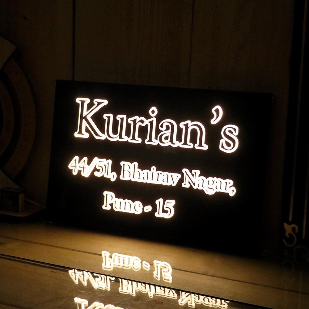 Black LED Name Plates For Home