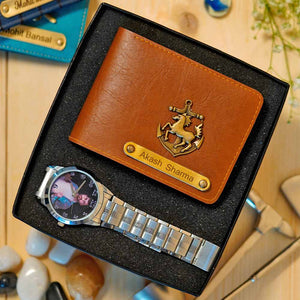 Customized Men's Wallet & Watch Combo