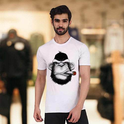 Men's White Gorilla Smoking T-Shirt | Love Craft Gifts