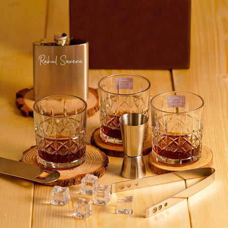 Brown Portable Wine Bar Set