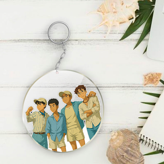 Personalized Ghibli Art Keychains – Custom Acrylic Keychain in Pixart, Square & Round Designs
