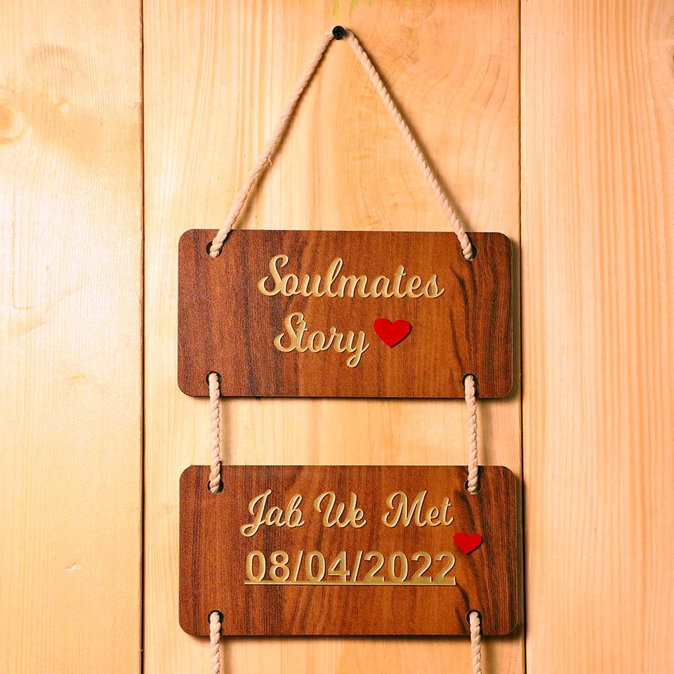 Love Story Wooden Wall Hanger