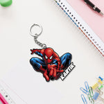 Spider-Man Cartoon Characters Keychain With Name | Love Craft Gifts