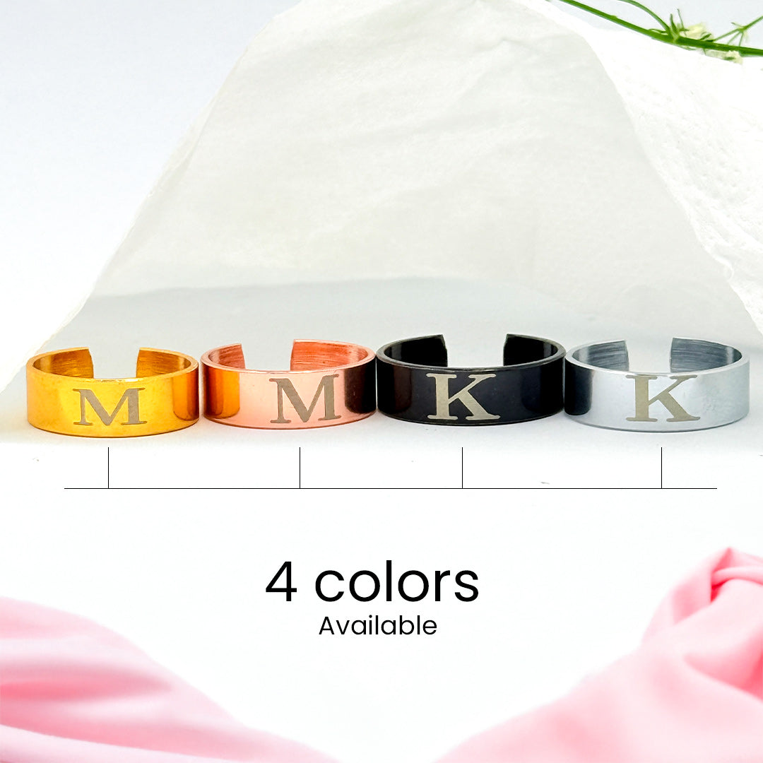 Personalized Name & Initial Ring – A Unique Gift for Your Partner