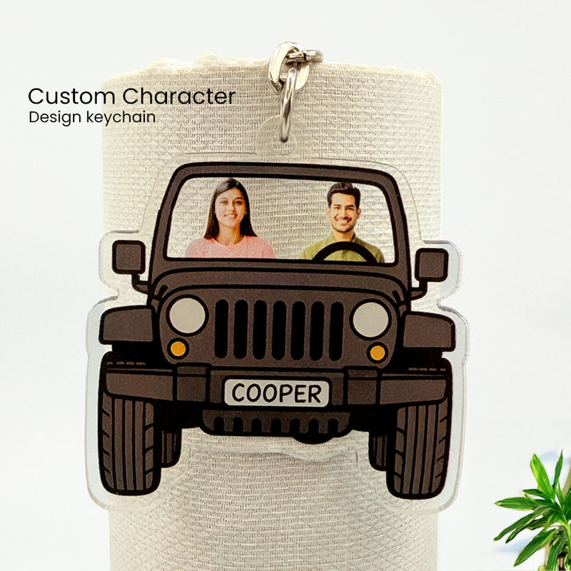 Personalized Jeep Couple Keychain
