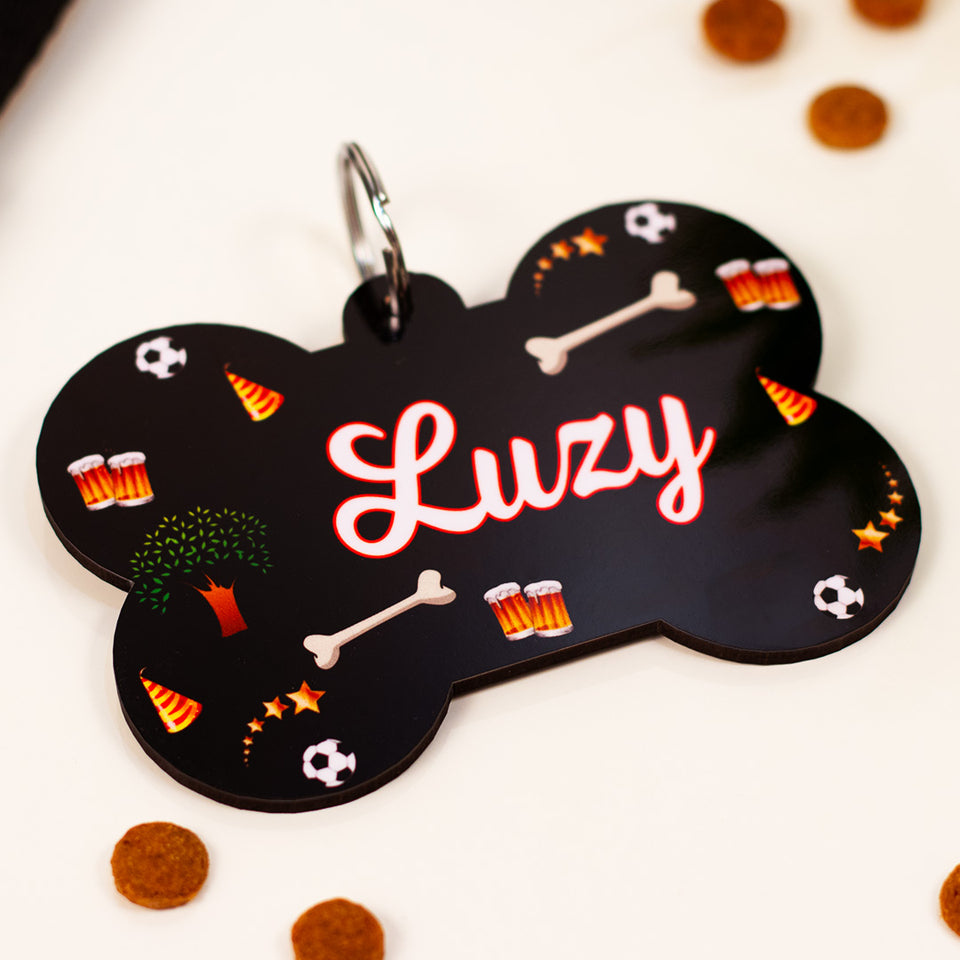 Personalized Wooden Dog Name Tag - Bone