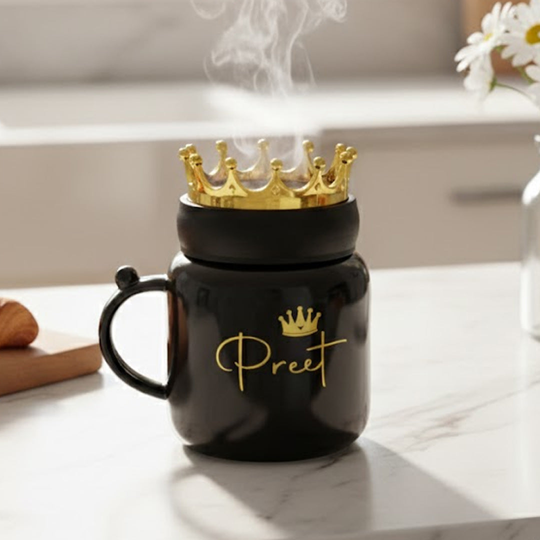 Personalized King Crown Ceramic Mug with Name