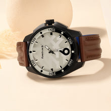 Fastrack Brown Leather Strap Watch with Personalized Gift Box