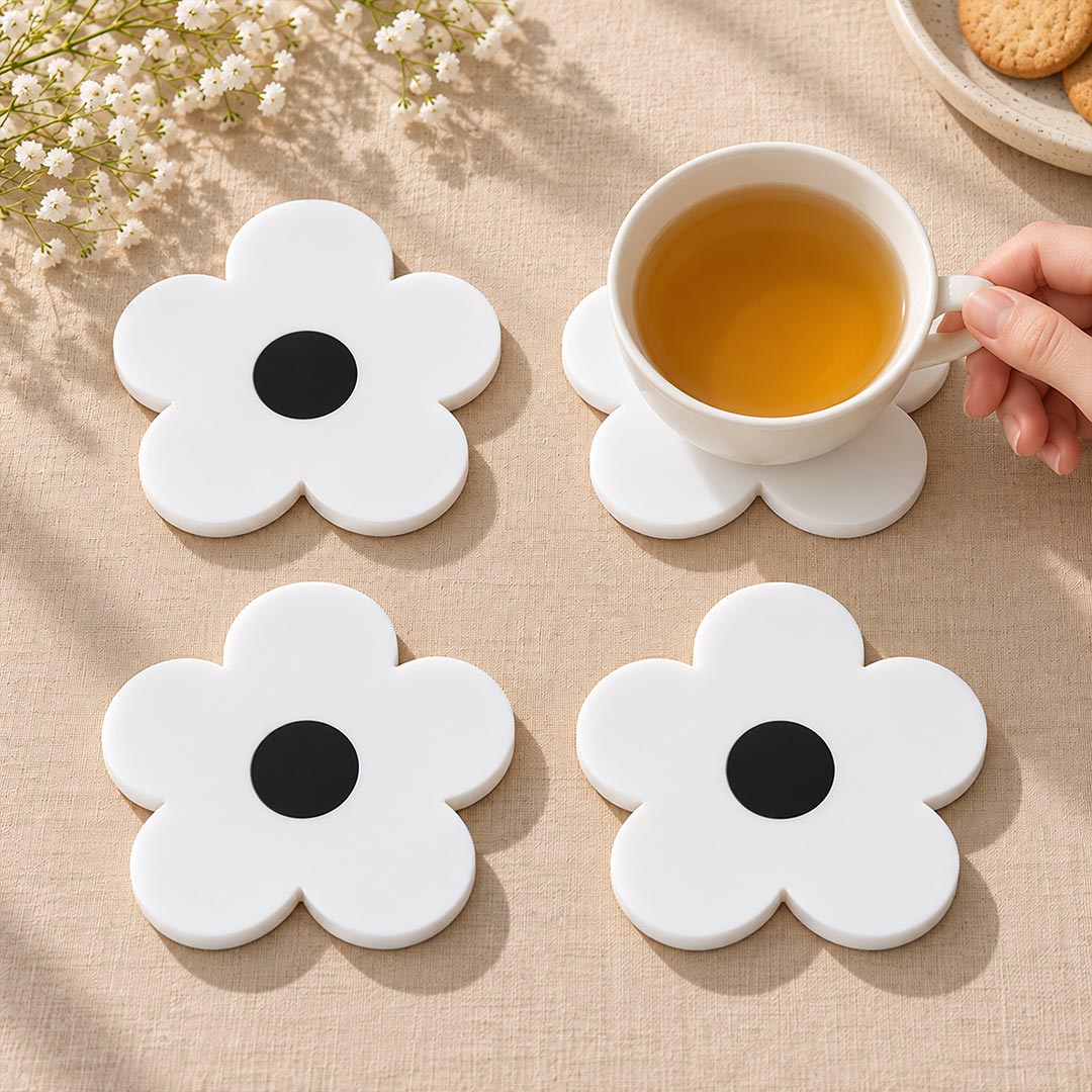 3.5×3.5 Inch Floral Acrylic Coasters | Love Craft Gifts™