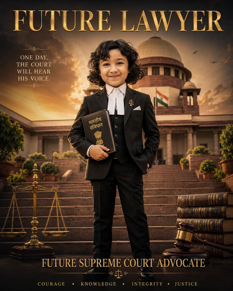 Personalized Future Lawyer Digital Portrait for Kids | Custom Supreme Court Advocate Artwork