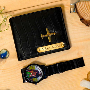 Personalized Men's Wallet & Watch Combo