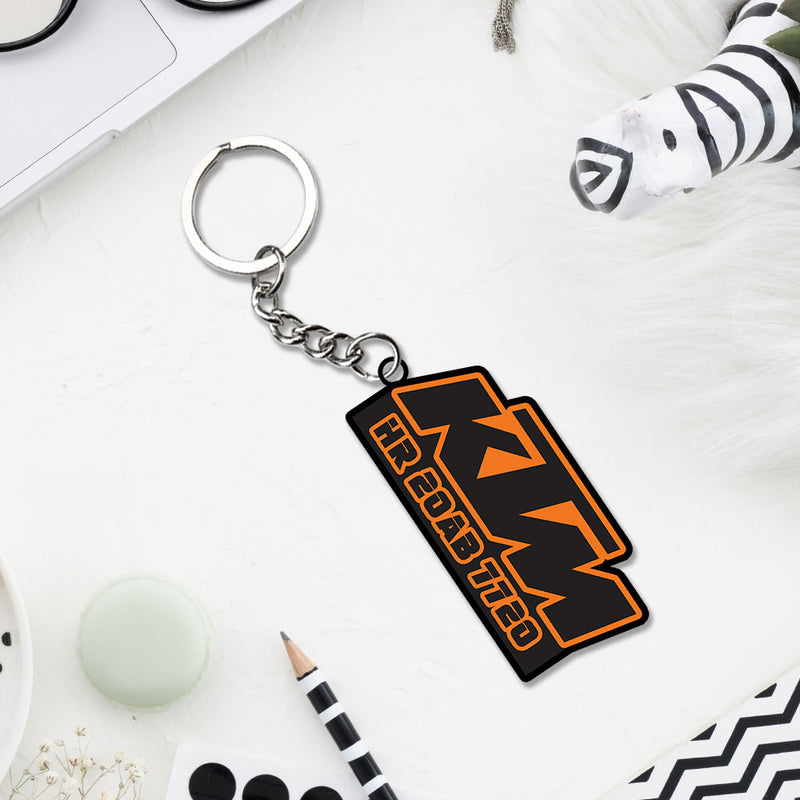 Vehicle Logo Keychain With Name And Number