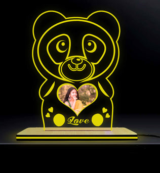 Acrylic Glowing Panda Lamp with Photo- Valentine Day