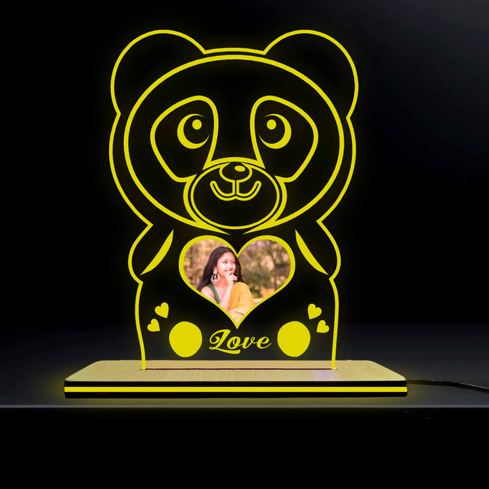 Acrylic Glowing Panda Lamp with Photo- Valentine Day