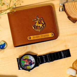 Customized Men's Wallet & Watch Combo