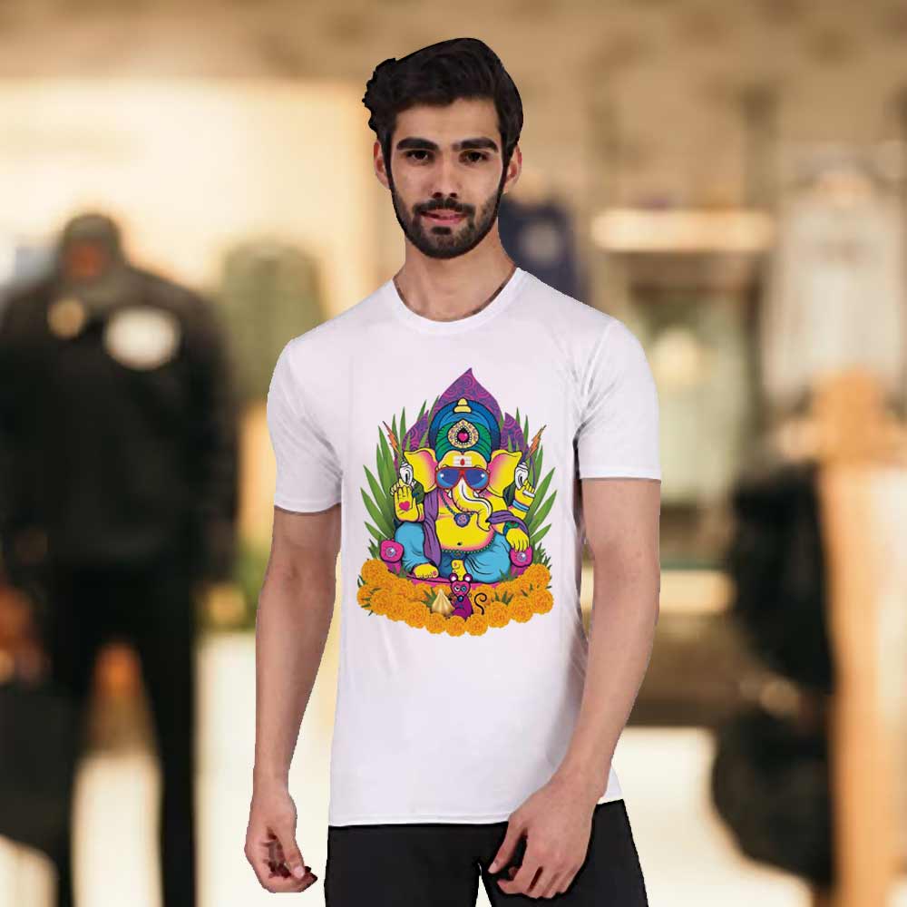 Men's White Cool Ganesha T-Shirt | Love Craft Gifts