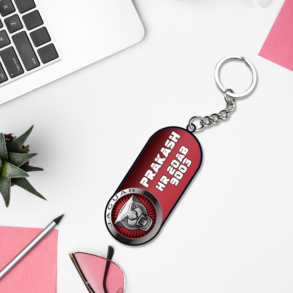 Vehicle Logo Keychain With Name And Number