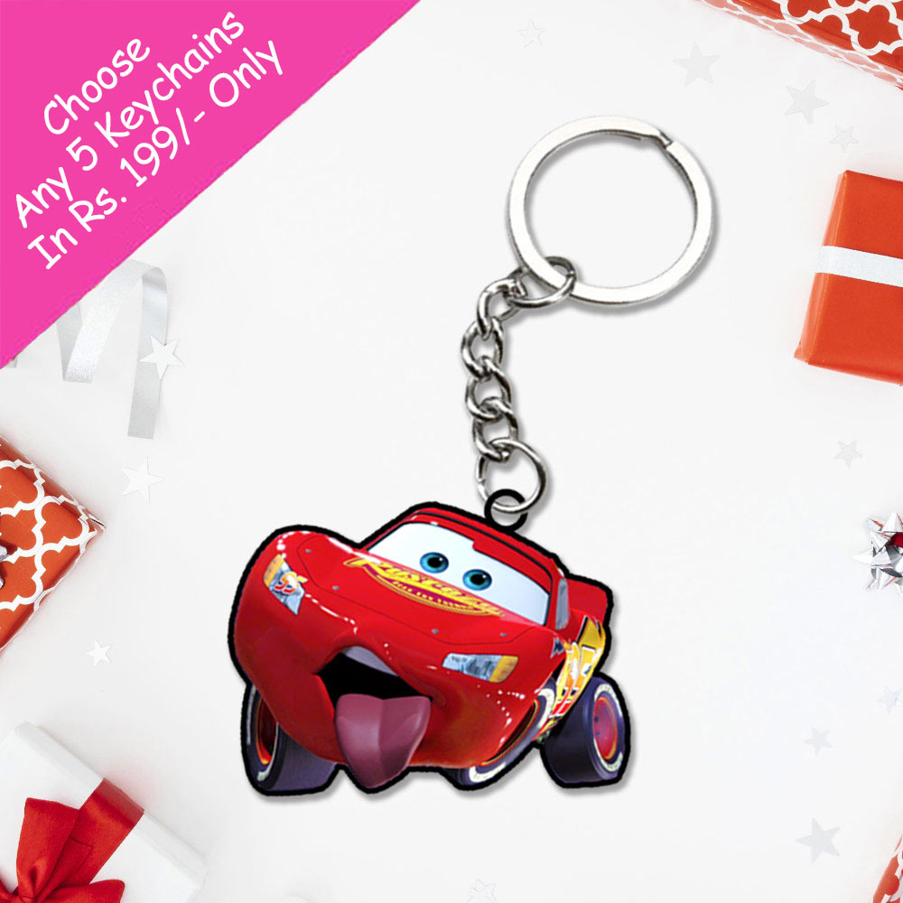 Lightning McQueen Cars Charcaters Keychain | Love Craft Gifts