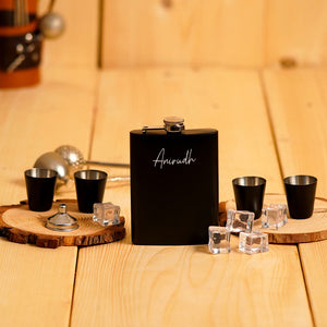 Personalized Hip Flask And Shot Glasses Set